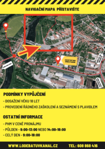 Mapa přístaviště - Půjčovna hausbotu baťův kanál